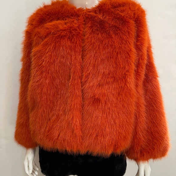 Orange fun faux fur jacket - Picture 1 of 1